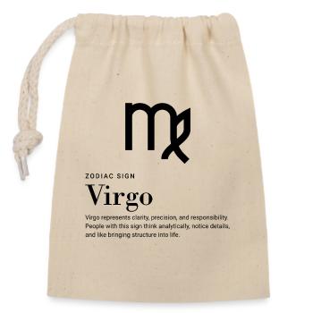 Virgo - Zodiac sign - Verschließbarer Geschenkbeutel aus Baumwolle (14x20cm) - Natur - Vorne