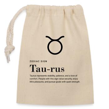 Taurus - Zodiac sign - Verschließbarer Geschenkbeutel aus Baumwolle (14x20cm) - Natur - Vorne