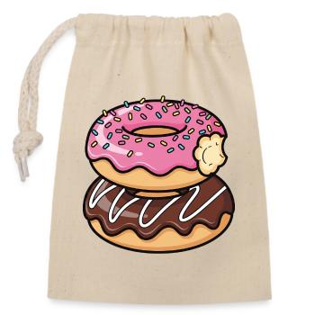 Sweet Stack Donuts Pop Art - Verschließbarer Geschenkbeutel aus Baumwolle (14x20cm) - Natur - Vorne