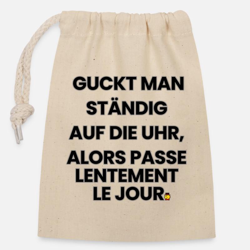 Comptine germano-française 2 (Ver. B) - Sac cadeau en coton avec cordon (14 x 20 cm) - nature