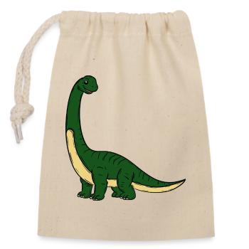  Dino - Verschließbarer Geschenkbeutel aus Baumwolle (14x20cm) - Natur - Vorne