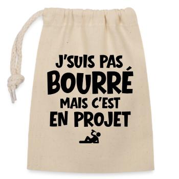 alcool, festif, boire - Sac cadeau en coton avec cordon (14 x 20 cm) - nature - Devant