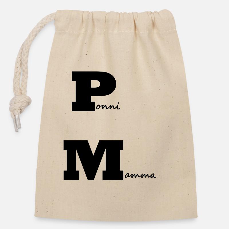 Pony Mom - Closable cotton gift bag (14x20cm) - nature