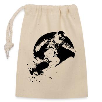 Snowboarder - Verschließbarer Geschenkbeutel aus Baumwolle (14x20cm) - Natur - Vorne