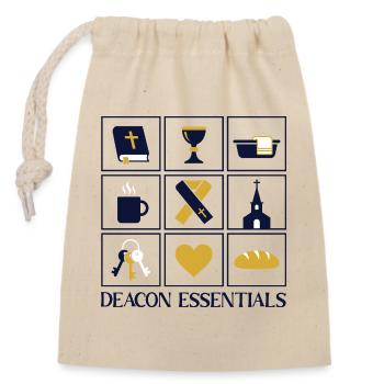 Church Religious Deacon Essentials - Closable cotton gift bag (14x20cm) - nature - Front