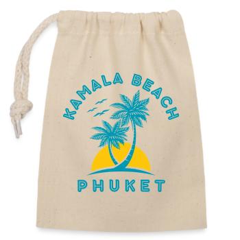 Kamala Beach Phuket Sonnenuntergangspalme - Verschließbarer Geschenkbeutel aus Baumwolle (14x20cm) - Natur - Vorne