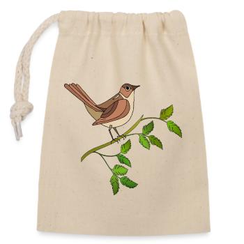 Colorful bird - Closable cotton gift bag (14x20cm) - nature - Front