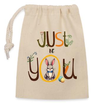Just Be You - Verschließbarer Geschenkbeutel aus Baumwolle (14x20cm) - Natur - Vorne