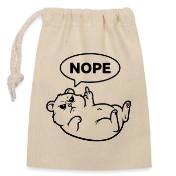 Hamster Middle Finger Nope Outline - Closable cotton gift bag (14x20cm) - nature - Front