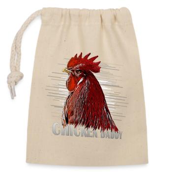 Fans de poulets - - Coq - PapaPoulet - Sac cadeau en coton avec cordon (14 x 20 cm) - nature - Devant
