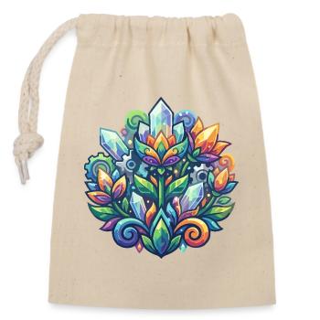 Luminous Crystal Lotus Flower Crystals Pattern - Closable cotton gift bag (14x20cm) - nature - Front