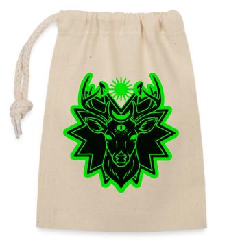 Mystic Deer: Geometric Nature Guardian - Closable cotton gift bag (14x20cm) - nature - Front