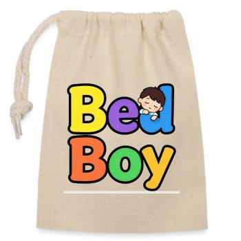 Colorful BeaL Boy Kids Design - Closable cotton gift bag (14x20cm) - nature - Front
