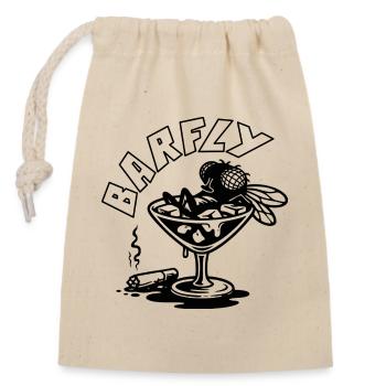 Bow tie in cocktail glass - Closable cotton gift bag (14x20cm) - nature - Front