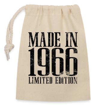 1966 Jahrgang geboren Vintage Geburtstag Geschenk - Verschließbarer Geschenkbeutel aus Baumwolle (14x20cm) - Natur - Vorne