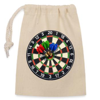 Dartboard Bullseye Three Darts - Closable cotton gift bag (14x20cm) - nature - Front