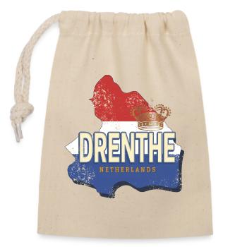 Souvenir vintage rétro Hollandais de Drenthe - Sac cadeau en coton avec cordon (14 x 20 cm) - nature - Devant