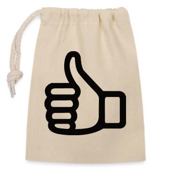Signe de la main du pouce levé – symbole du pouce levé - Sac cadeau en coton avec cordon (14 x 20 cm) - nature - Devant