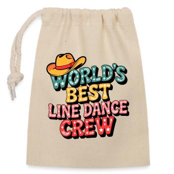 Weltbeste Line Dance Crew - Verschließbarer Geschenkbeutel aus Baumwolle (14x20cm) - Natur - Vorne