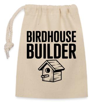 Birdhouse Builder - Closable cotton gift bag (14x20cm) - nature - Front