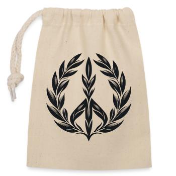 Laurel Wreath Peace - Verschließbarer Geschenkbeutel aus Baumwolle (14x20cm) - Natur - Vorne
