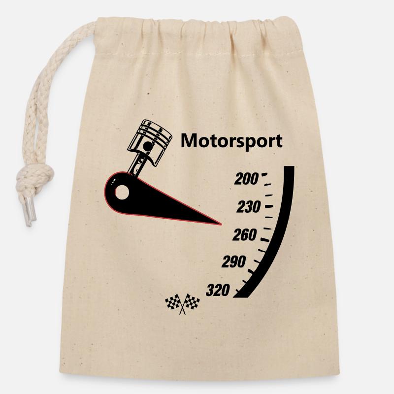 Compteur de vitesse pour sport automobile - Sac cadeau en coton avec cordon (14 x 20 cm) - nature