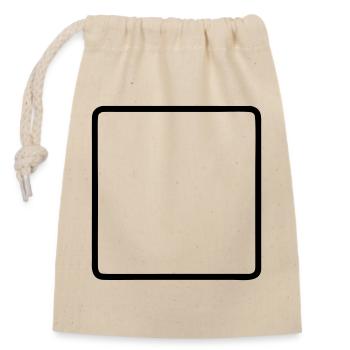 Cadre carré arrondi - Sac cadeau en coton avec cordon (14 x 20 cm) - nature - Devant