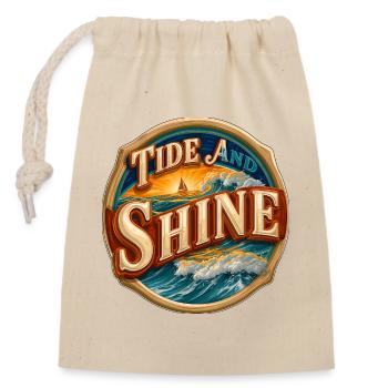 Tide And Shine Ocean Waves Sunset Sailboat - Closable cotton gift bag (14x20cm) - nature - Front