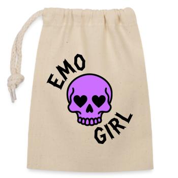 emo girl - Closable cotton gift bag (14x20cm) - nature - Front