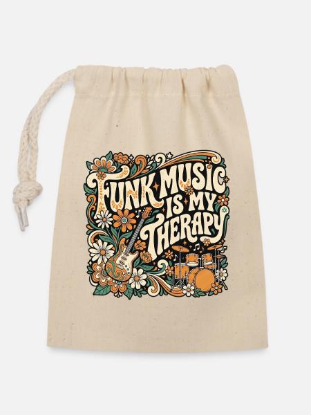 Funk Therapy Retro - Verschließbarer Geschenkbeutel aus Baumwolle (14x20cm) - Natur