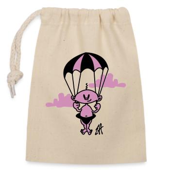 Baby - Closable cotton gift bag (14x20cm) - nature - Front