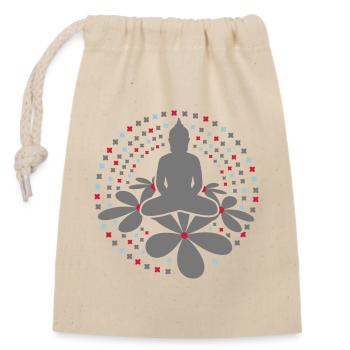 Buddha Mandala - Verschließbarer Geschenkbeutel aus Baumwolle (14x20cm) - Natur - Vorne