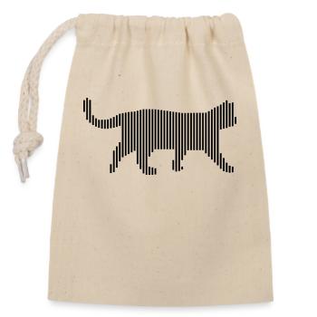 cat - Closable cotton gift bag (14x20cm) - nature - Front