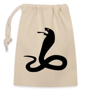 snake - Closable cotton gift bag (14x20cm) - nature - Front