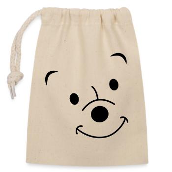 Laughing bear - Closable cotton gift bag (14x20cm) - nature - Front