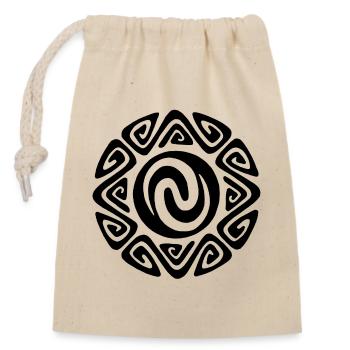 Polynesian black tribal symbol - Closable cotton gift bag (14x20cm) - nature - Front
