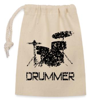 Batterie de batteur - Sac cadeau en coton avec cordon (14 x 20 cm) - nature - Devant