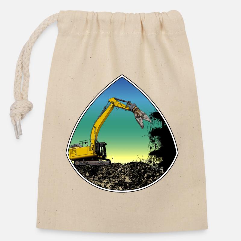 Abreissbagger - Verschließbarer Geschenkbeutel aus Baumwolle (14x20cm) - Natur