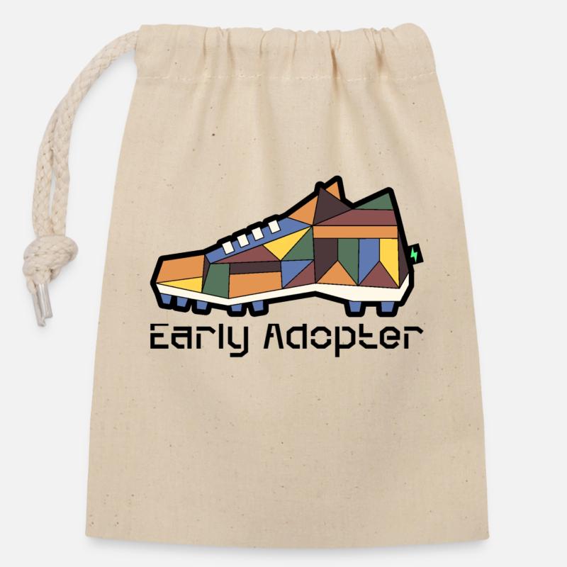 Chaussure 9 - Sac cadeau en coton avec cordon (14 x 20 cm) - nature