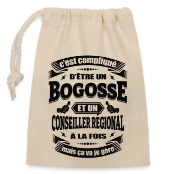 BOGOSSE ET DÉPUTÉ - Sac cadeau en coton avec cordon (14 x 20 cm) - nature - Devant