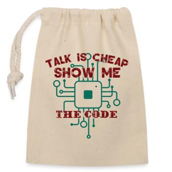 Funny Coder Quote Programming Programmer - Closable cotton gift bag (14x20cm) - nature - Front