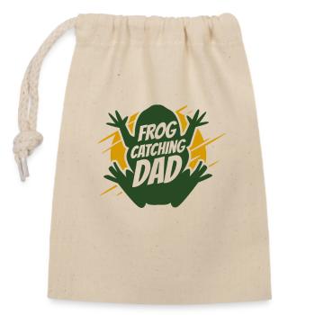 Frog Catching Dad Kaulquappe Laubfrosch Kröte - Verschließbarer Geschenkbeutel aus Baumwolle (14x20cm) - Natur - Vorne
