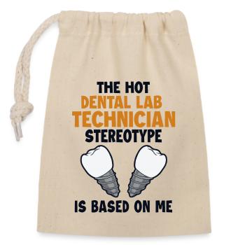 Hot Dental Lab Technician Stereotype Zahnlabor - Closable cotton gift bag (14x20cm) - nature - Front