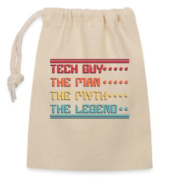 Tech Guy Man Myth Legend IT-Betrieb Admin - Verschließbarer Geschenkbeutel aus Baumwolle (14x20cm) - Natur - Vorne