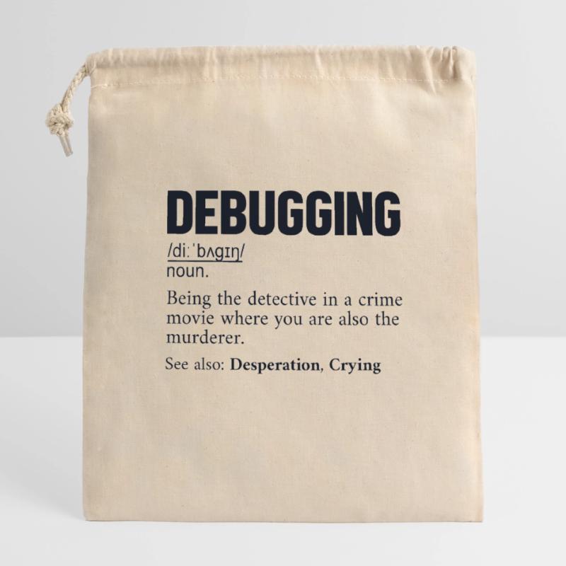 Debugging Definition Developer Coder Programmierer Verschließbarer Geschenkbeutel aus Baumwolle (14x20cm)