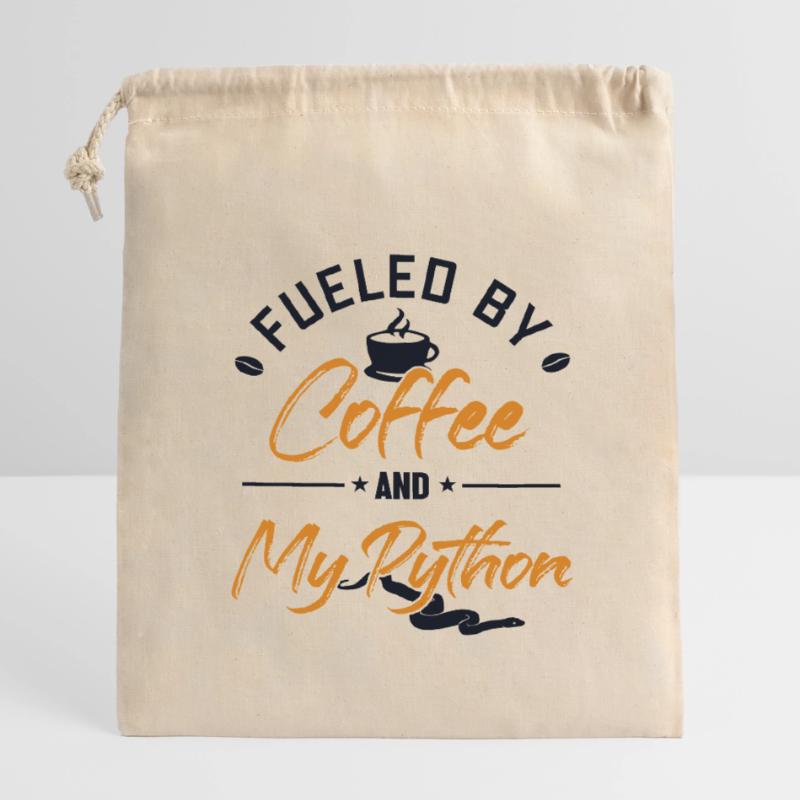 Fueled by Coffee and my Python Python Banana Ball Verschließbarer Geschenkbeutel aus Baumwolle (14x20cm)