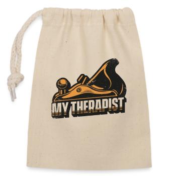 Mon thérapeute Charpentier Technicien du bois Charpentier - Sac cadeau en coton avec cordon (14 x 20 cm) - nature - Devant