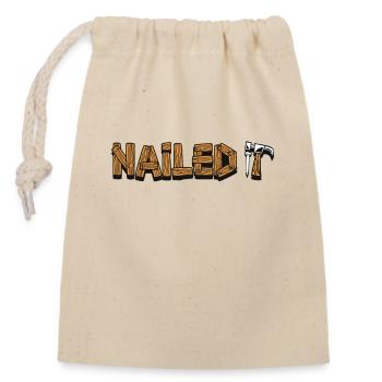 Cloué Il Charpentier Charpentier Technicien en bois - Sac cadeau en coton avec cordon (14 x 20 cm) - nature - Devant