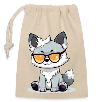 Hop le chat - Sac cadeau en coton avec cordon (14 x 20 cm) - nature - Devant