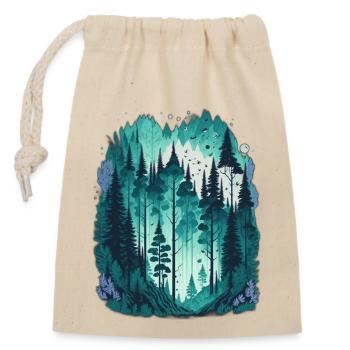 Pine forest - Closable cotton gift bag (14x20cm) - nature - Front